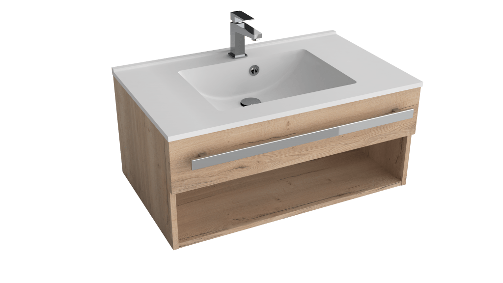 Meuble vasque VENEZIA L80 chêne brut naturel - DECOTEC