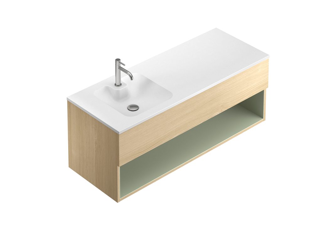 Console Quadrato - L120 avec niche fougère