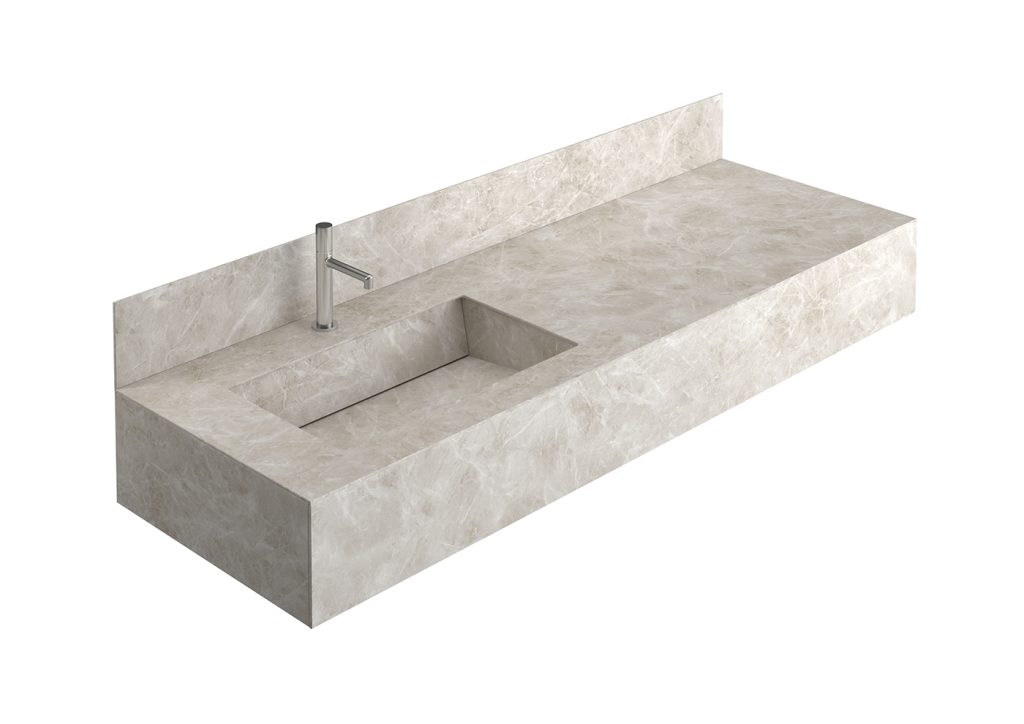 Meuble Karma vasque intégrée L160 - marbre beige